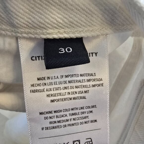 Citizens of Humanity Women's Horseshoe Barrel Leg Jeans Size 30 White Button Fly - Picture 11 of 12